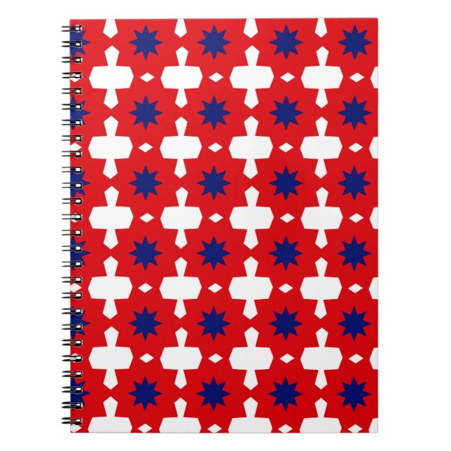 Abstrakt Hand Teckning Retro 70s Geometric Tile Ce Anteckningsbok (Framsidan)