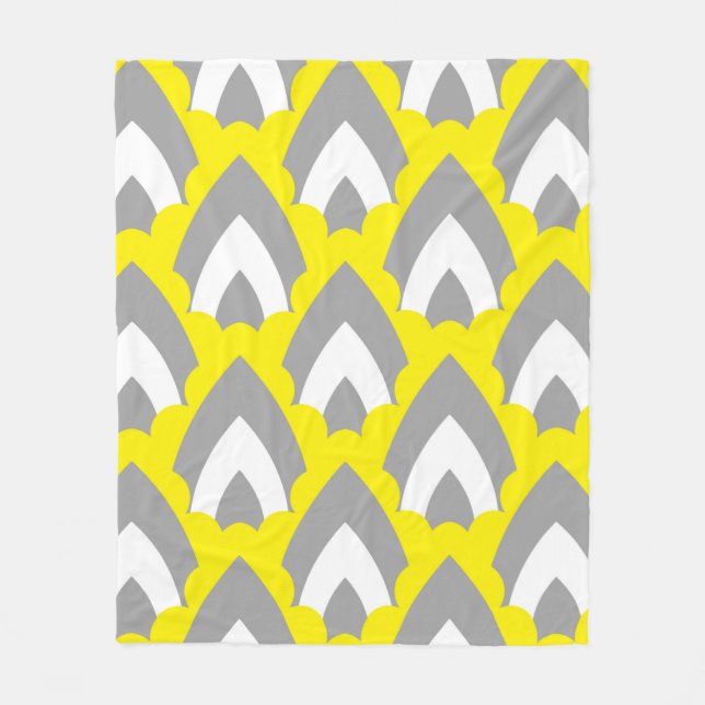 Abstrakt Hand Teckning Retro Geometric Shapes Tria Fleecefilt (Framsidan)