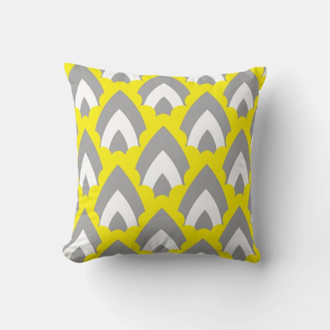 Abstrakt Hand Teckning Retro Geometric Shapes Tria Kudde (Framsida)