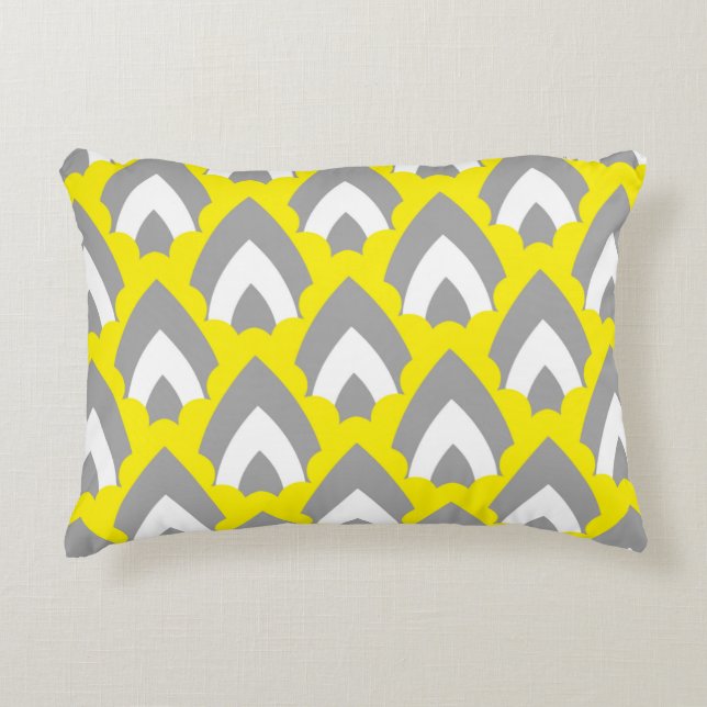 Abstrakt Hand Teckning Retro Geometric Shapes Tria Prydnadskudde (Framsidan)