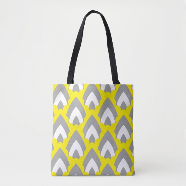 Abstrakt Hand Teckning Retro Geometric Shapes Tria Tygkasse (Framsida)