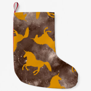 Abstrakt Hand Teckning Unicorn Horses Seamless Pat Liten Julstrumpa