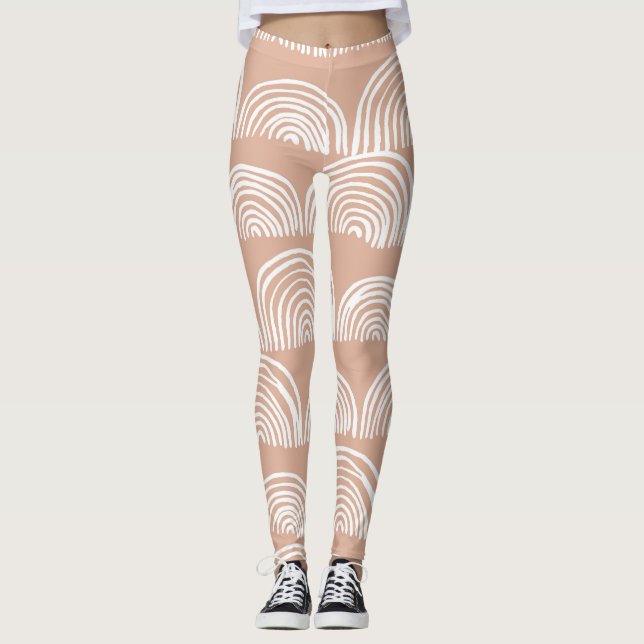 Abstrakt, handdragen, sömlöst mönster. leggings (Framsida)
