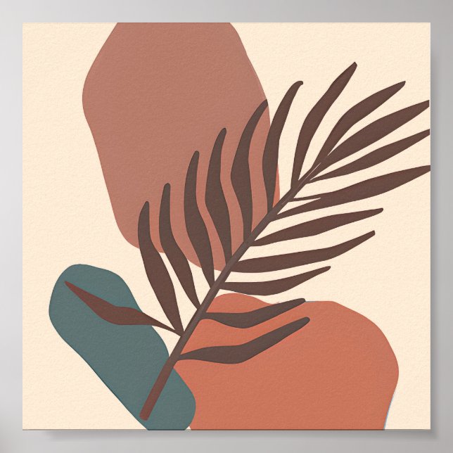 Abstrakt handflatan löv poster (Framsidan)