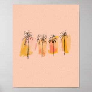 Abstrakt Handflatan Träd Poster