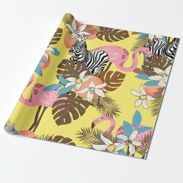 Abstrakt, handmålad, sömlös djurbakgrund.  presentpapper (Utrullad)