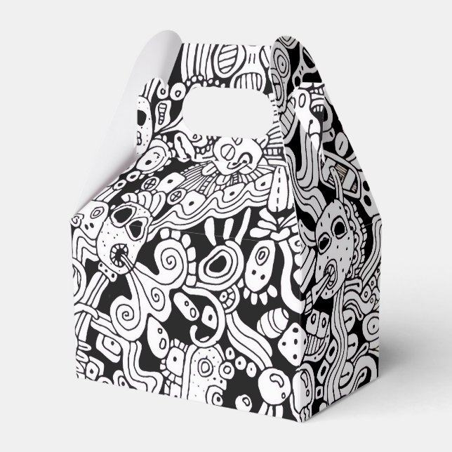 Abstrakt Handritad Tecknad Detaljerad Illustration Presentaskar (Framsidan Sidan)