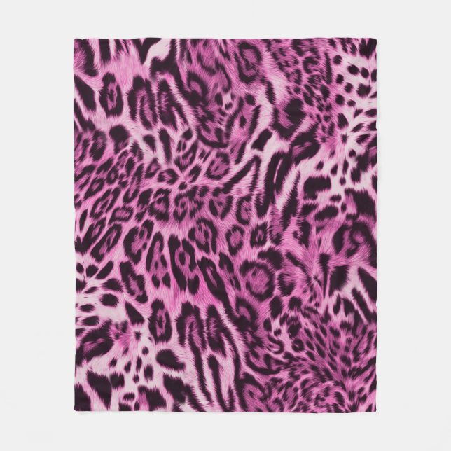 abstrakt hårig leopard skin mönster fleecefilt (Framsidan)