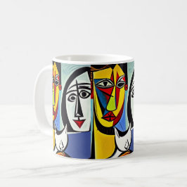 Abstrakt Harmony: Ett par med katt Kaffemugg