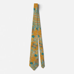 Abstrakt Harvest orange and teal motif Slips