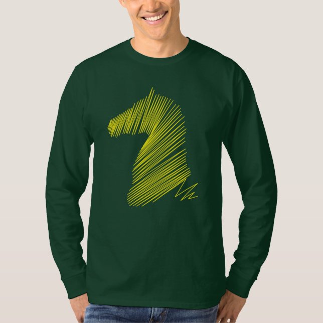 Abstrakt Hästhuvud – Minimalistisk Linje Konst T-s T Shirt (Framsida)