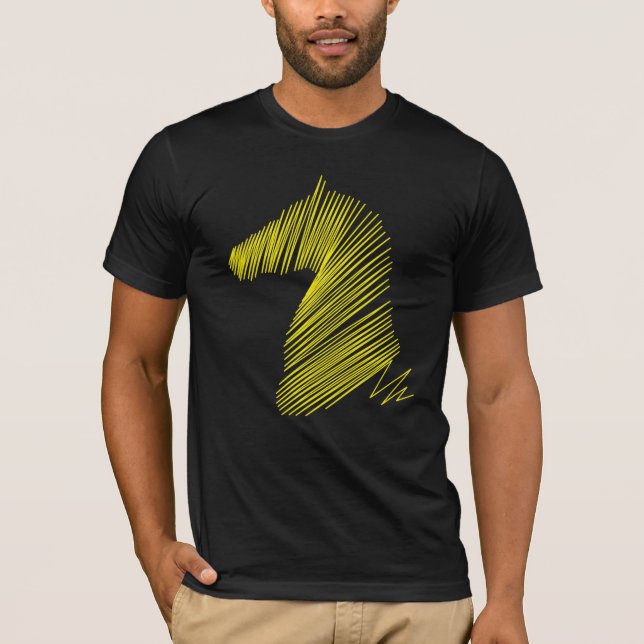 Abstrakt Hästhuvud – Minimalistisk Linje Konst T-s T Shirt (Framsida)