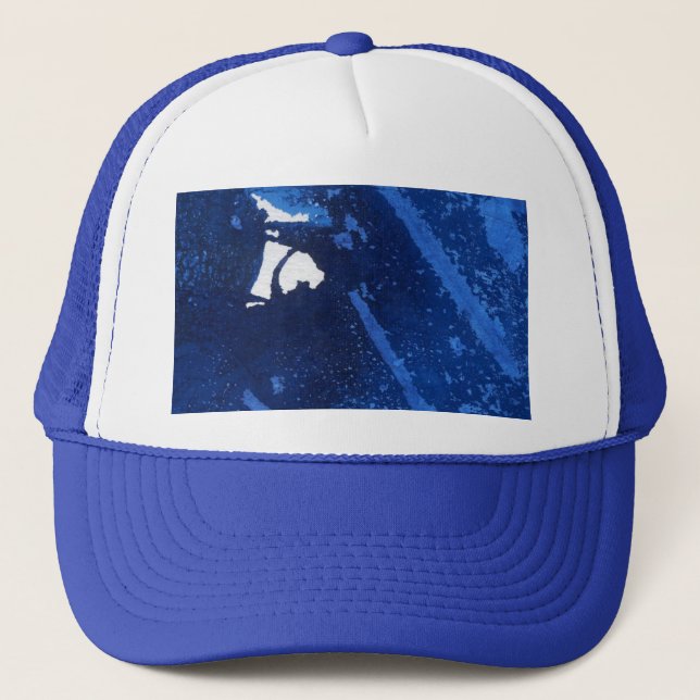 Abstrakt Hat Design i djuphavsblått Keps (Framsida)