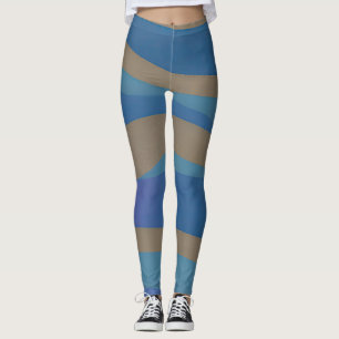Abstrakt havslandskap brutna vågor 12 leggings