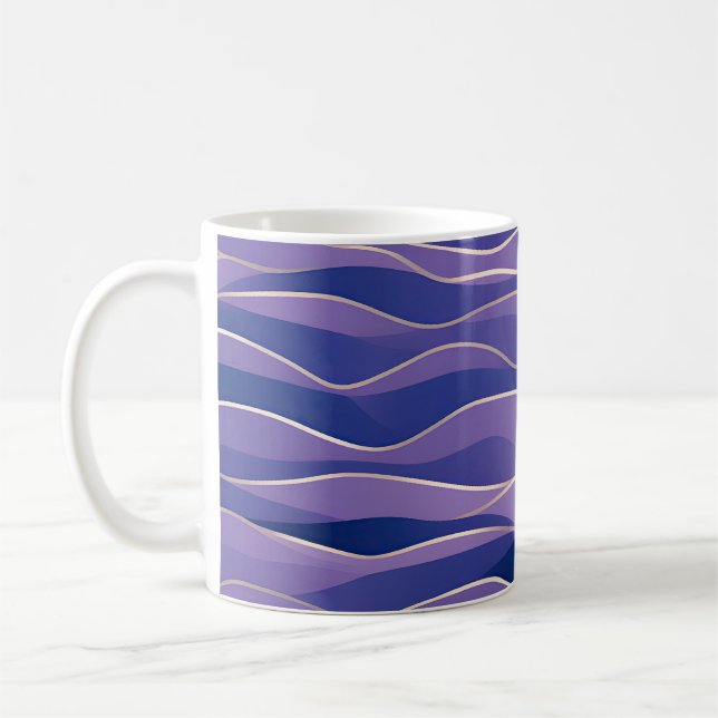 Abstrakt havslandskap brutna vågor 26 kaffemugg (Vänster)