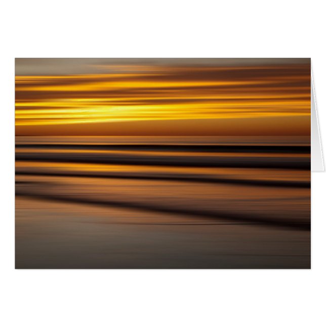 Abstrakt havslandskap vid solnedgång, CA Hälsningskort (Framsidan Horizontal)