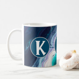 Abstrakt havsmonogram kaffemugg