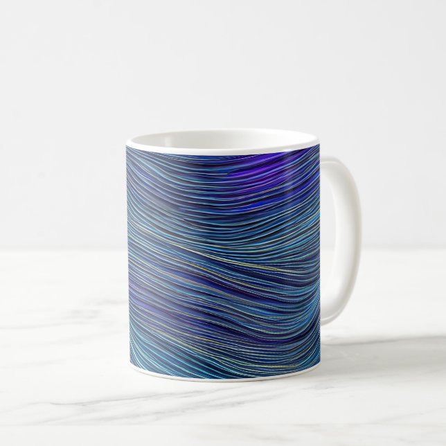 Abstrakt havsutsikt brutna vågor 05 kaffemugg (Framsida höger)
