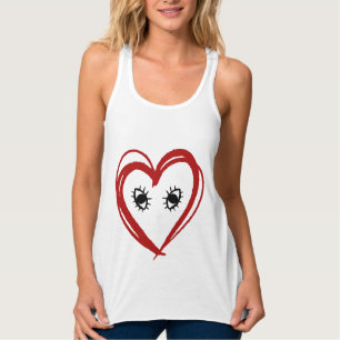Abstrakt Heart Ansikte Tanktop Linne Med Racerback
