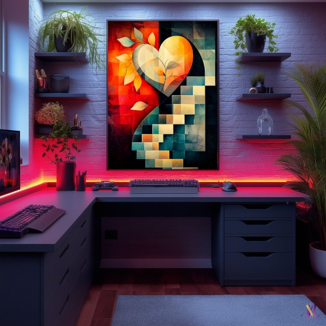 Abstrakt Heart Art - Geometric Kärlek Design Poster (Skapare uppladdad)