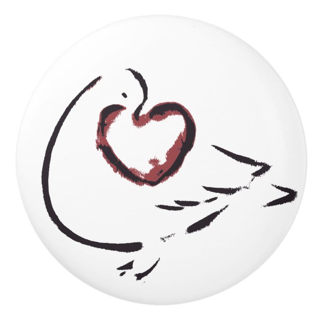 Abstrakt Heart Ceramic Knob Knopp (Framsidan)