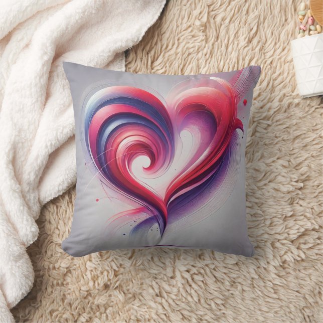 Abstrakt Heart-design - Vibrant Kärlek Cushion Kudde (Filt)
