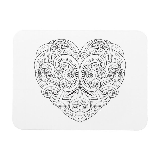 Abstrakt Heart Doodle Magnet (Horisontell)