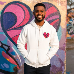 Abstrakt Heart Fold Red and Rosa Swirl Mönster T Shirt