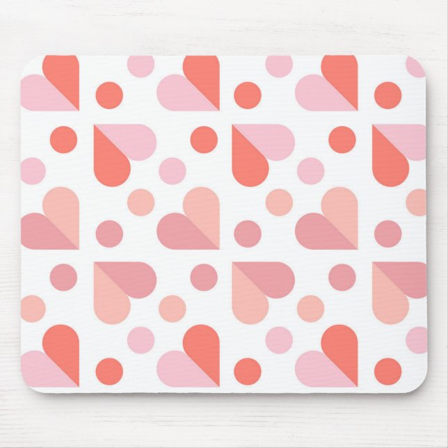 Abstrakt Heart Geometric Mönster Musmatta (Framsidan)