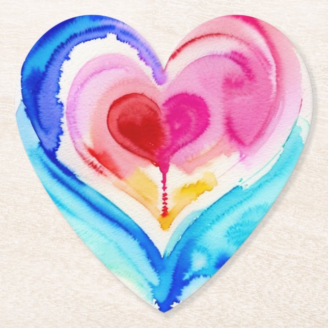 Abstrakt Heart Lagrar Underlägg, konst Underlägg Papper (Framsida)