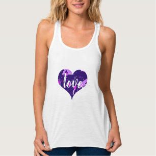 Abstrakt Heart Linne Med Racerback