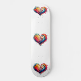 Abstrakt Heart Mini Skateboard Bräda 18,5 Cm