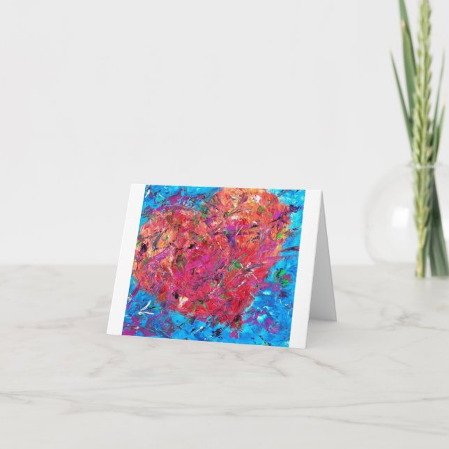 Abstrakt Heart Note Card Tack Kort (Framsida)
