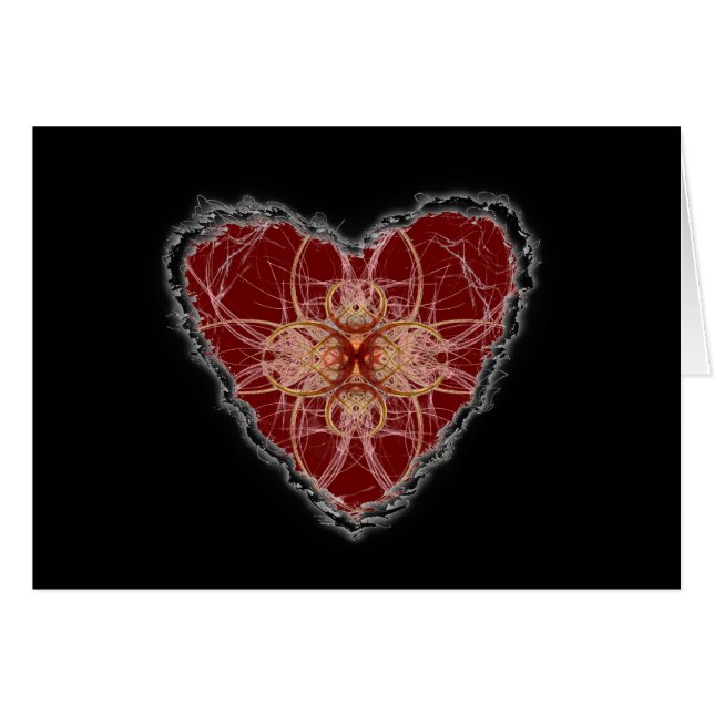 Abstrakt Heart Valentine Kärlek Hälsningskort (Framsidan Horizontal)