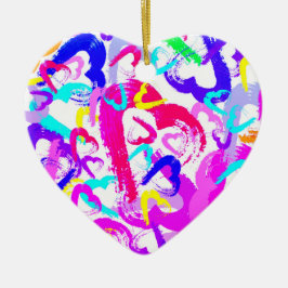 Abstrakt Hearts Ceramic jul Ornament