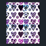 Abstrakt Hearts & Flowers Modern Färg Pop Poster<br><div class="desc">Ge är den vackra Abstrakten Hearts & Flowers Modern Färg Pop-scenen till kärlek. Den har fet mönstrad hjärtan och blommor i svart,  rosa,  blått,  lila och vitt med feta svarta högdagrar. Modern,  djärv,  färgstark abstrakt mönstrade hjärtan och blommor teckning.</div>
