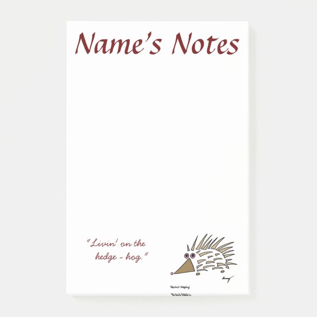 Abstrakt Hedgehog Personalizable Sticky Notes Post-it Block (Framsida)