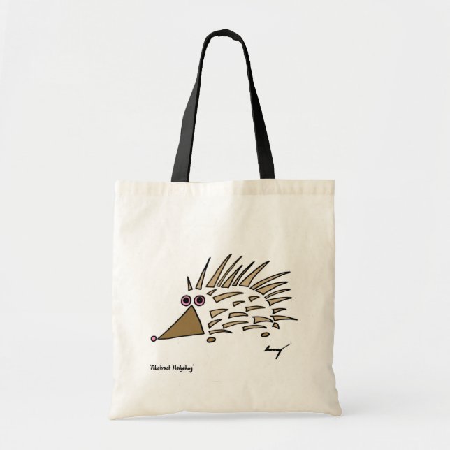 Abstrakt Hedgehog Tote Bag Tygkasse (Framsidan)