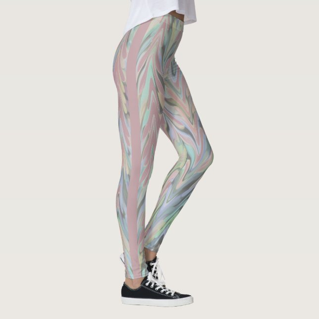 Abstrakt Herringbone - hela ro Leggings (Höger)