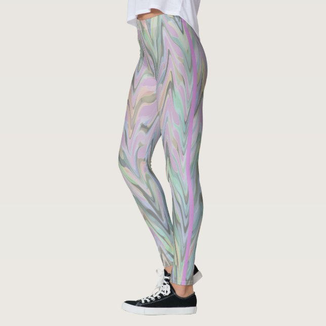 Abstrakt Herringbone - lavender Leggings (Vänster)