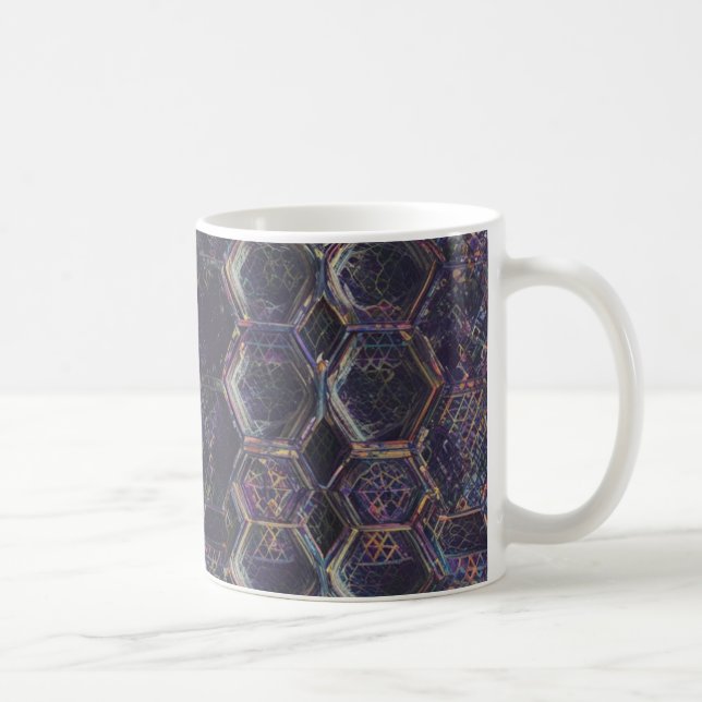 Abstrakt Hexagon Gradient Mönster - Modern geometr Kaffemugg (Höger)
