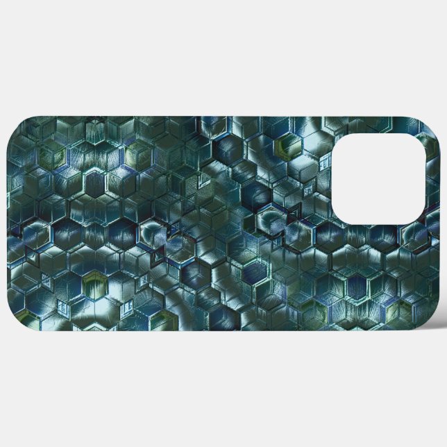 Abstrakt hexagon i nedfläckad mörk av luminiscens  (Baksida (horisontell))