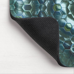 Abstrakt hexagon i nedfläckad mörk av luminiscens musmatta