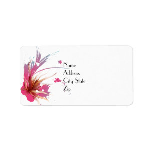 Abstrakt Hibiscus Flower Adressetikett