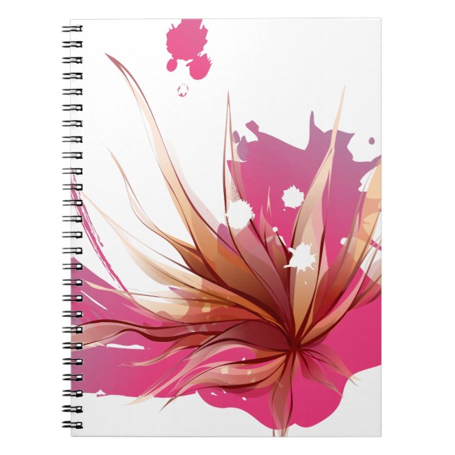 Abstrakt Hibiscus Flower Anteckningsbok Med Spiral (Framsidan)