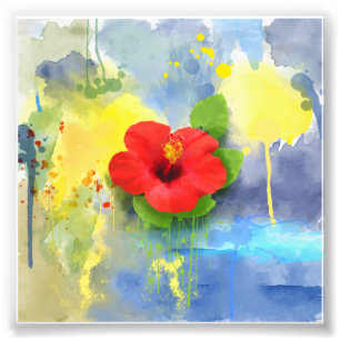 Abstrakt Hibiscus Flower Fototryck