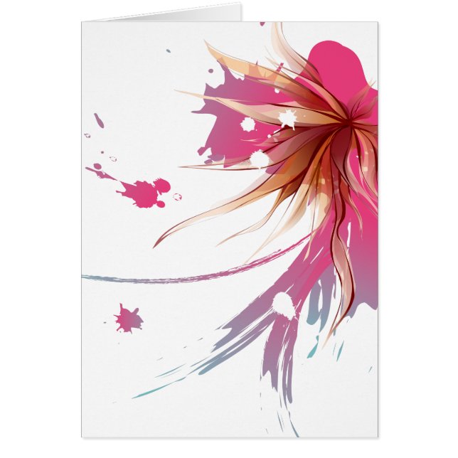 Abstrakt Hibiscus Flower Hälsningskort (Framsidan)