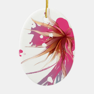 Abstrakt Hibiscus Flower Julgransprydnad Keramik