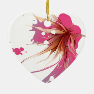 Abstrakt Hibiscus Flower Julgransprydnad Keramik