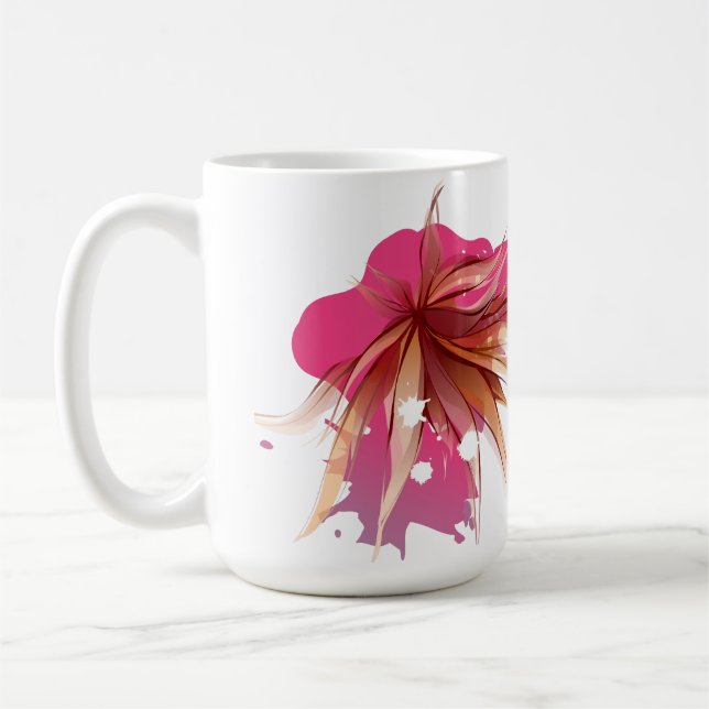 Abstrakt Hibiscus Flower Kaffemugg (Vänster)